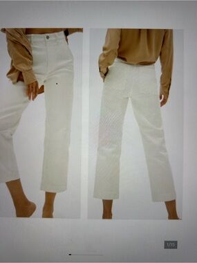 Everlane Straight-Leg Jeans in Off-White